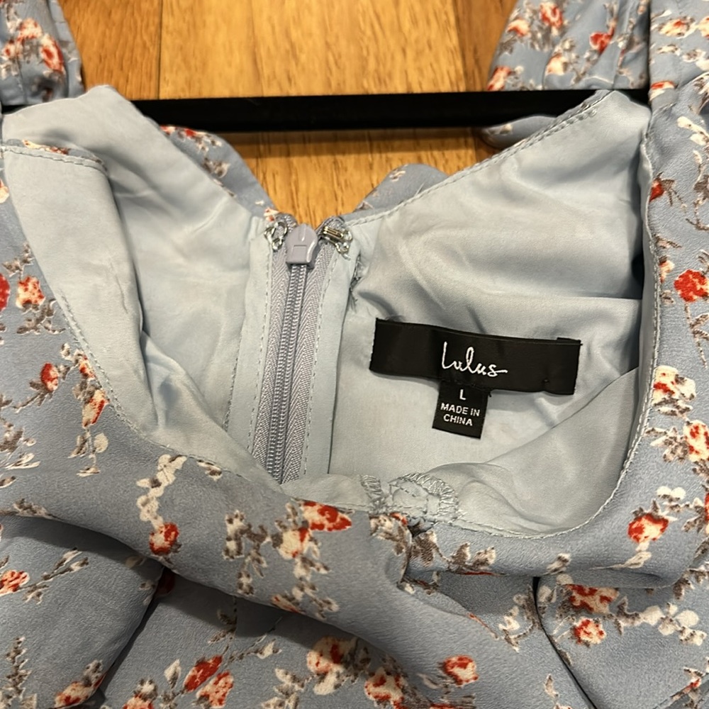 Lulu's Light Blue Floral Ruffle Mini Dress - Picture 4 of 10